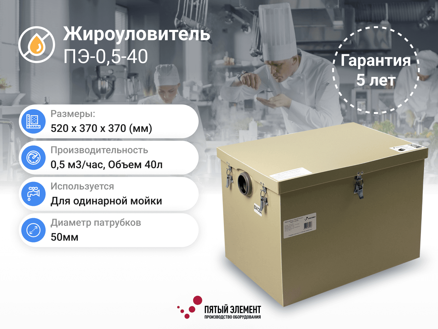 Жироуловитель ПЭ-0,5-40 серии Стандарт